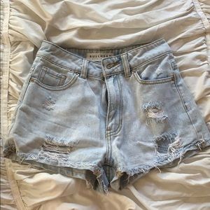 High waisted jean shorts